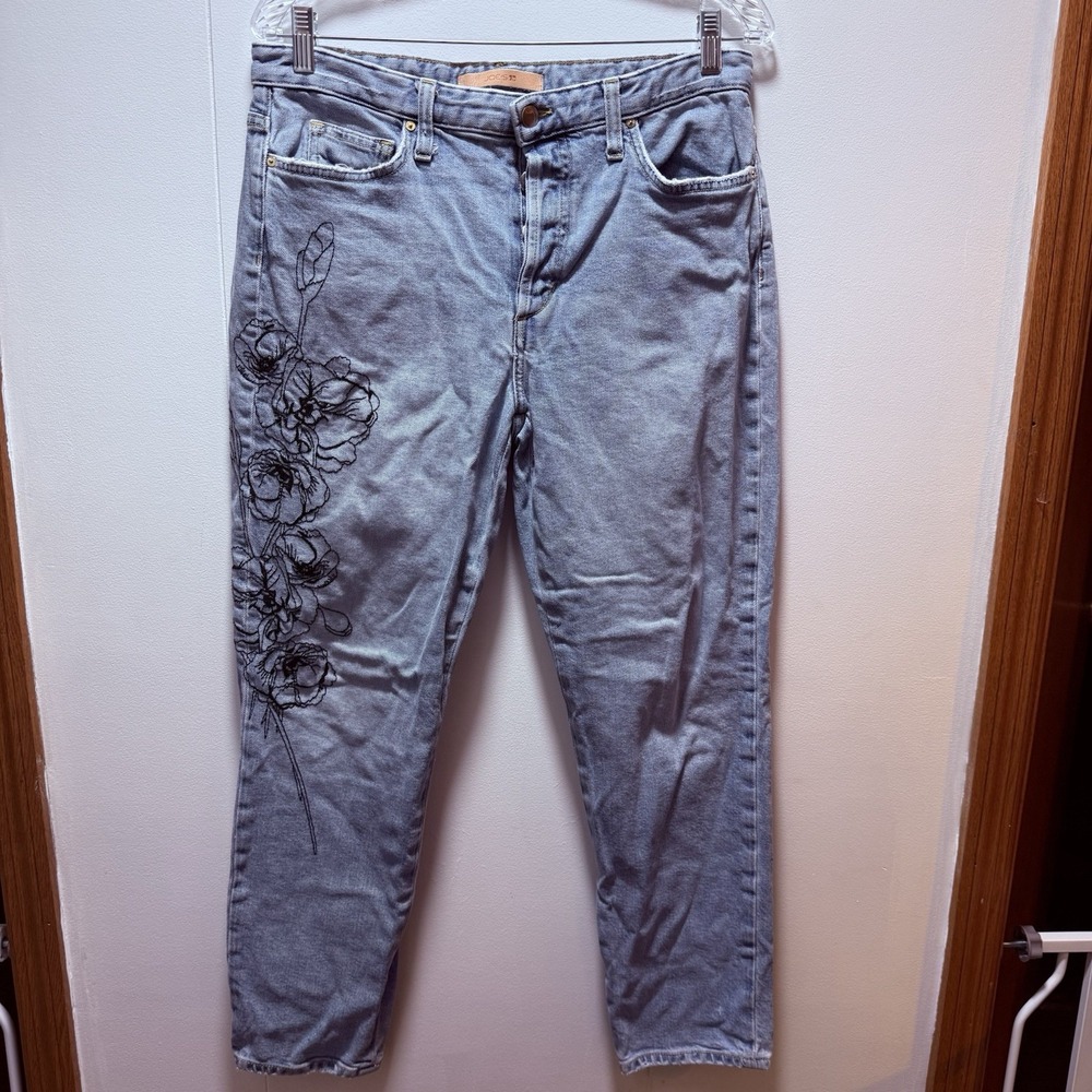 Joe's Jeans The Smith High Rise Straight Ankle Embroidered Jean Size 31‎